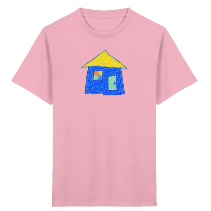Blaues Regenbogenfenster Haus - Kinder Bio T-Shirt