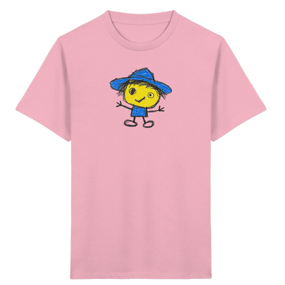 Kritzelkopf mit blauem Regenhut - Kinder Bio T-Shirt