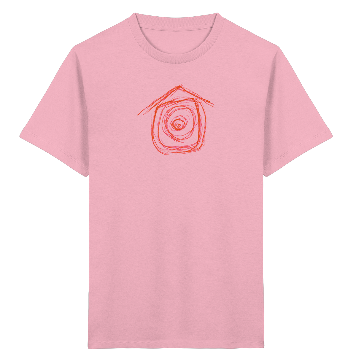 Mandarinenoranges Spiralenhaus Kinder T-Shirt - Kinder Bio T-Shirt