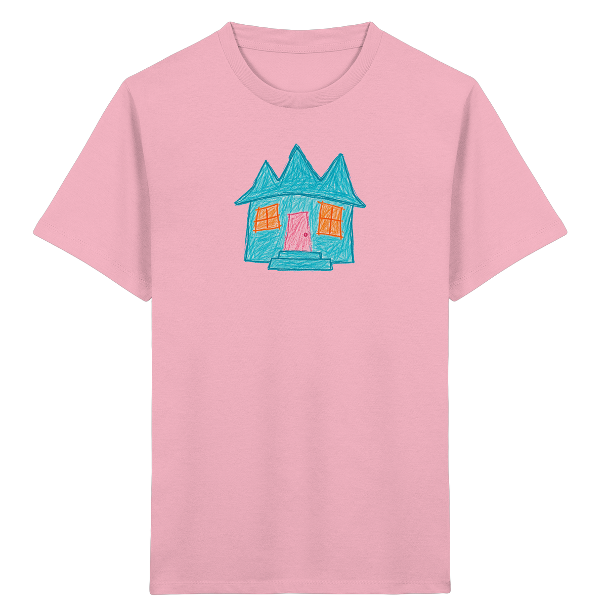 Türkises Zickzackhaus Kinder Shirt - Kinder Bio T-Shirt
