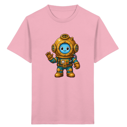 Pixel-Taucher: Goldener Helm Kinder T-Shirt - Kinder Bio T-Shirt