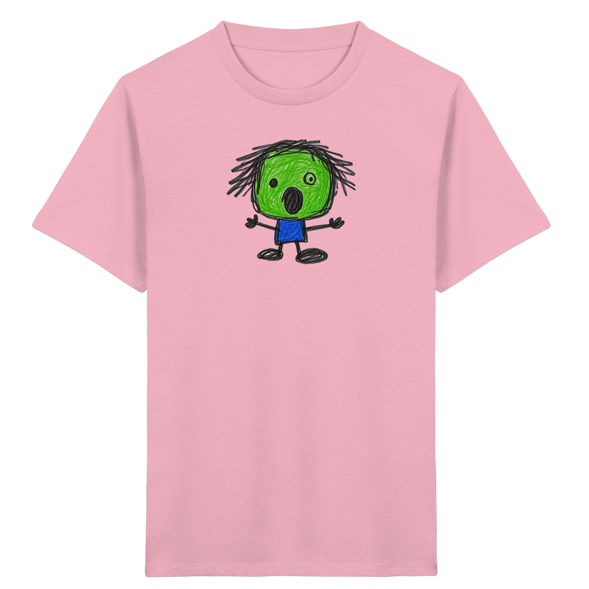 Kritzelkopf beim Staunen - Kinder Bio T-Shirt