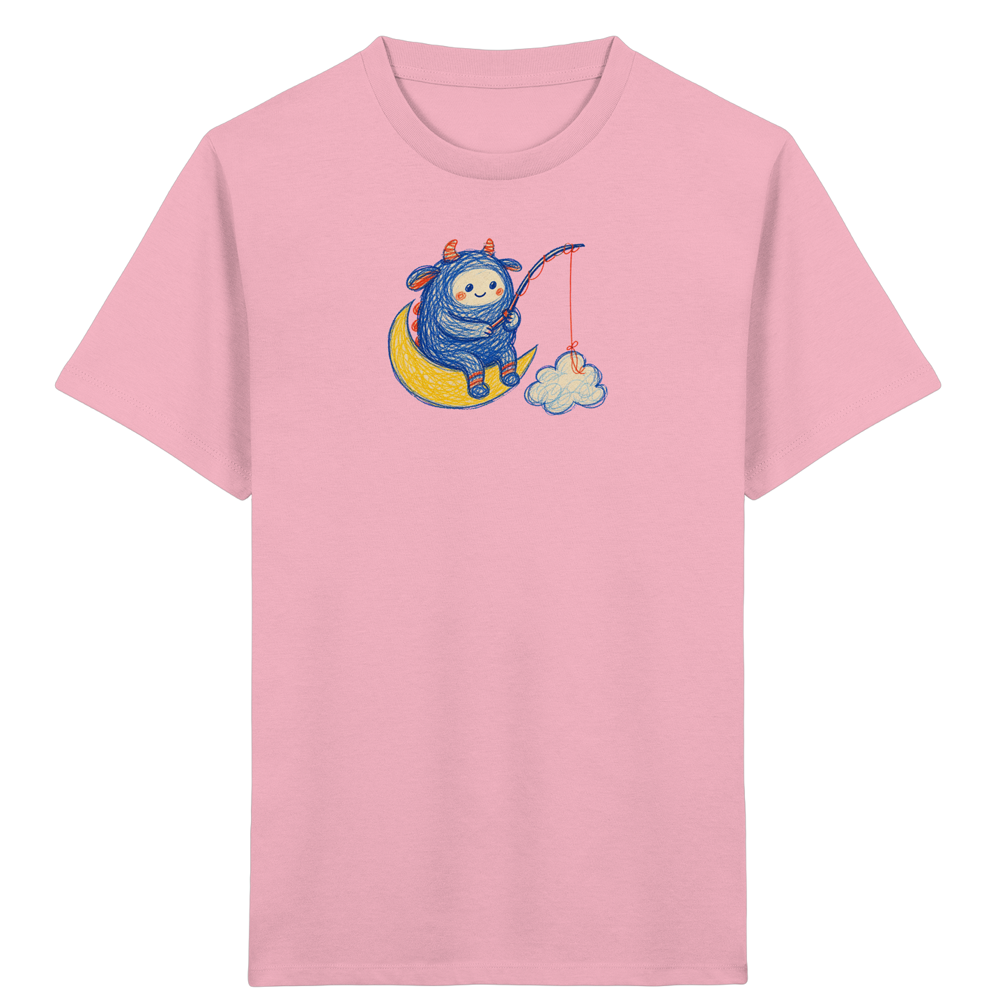 Kleiner Wolkenangler auf Mondsichel - Kinder Bio T-Shirt