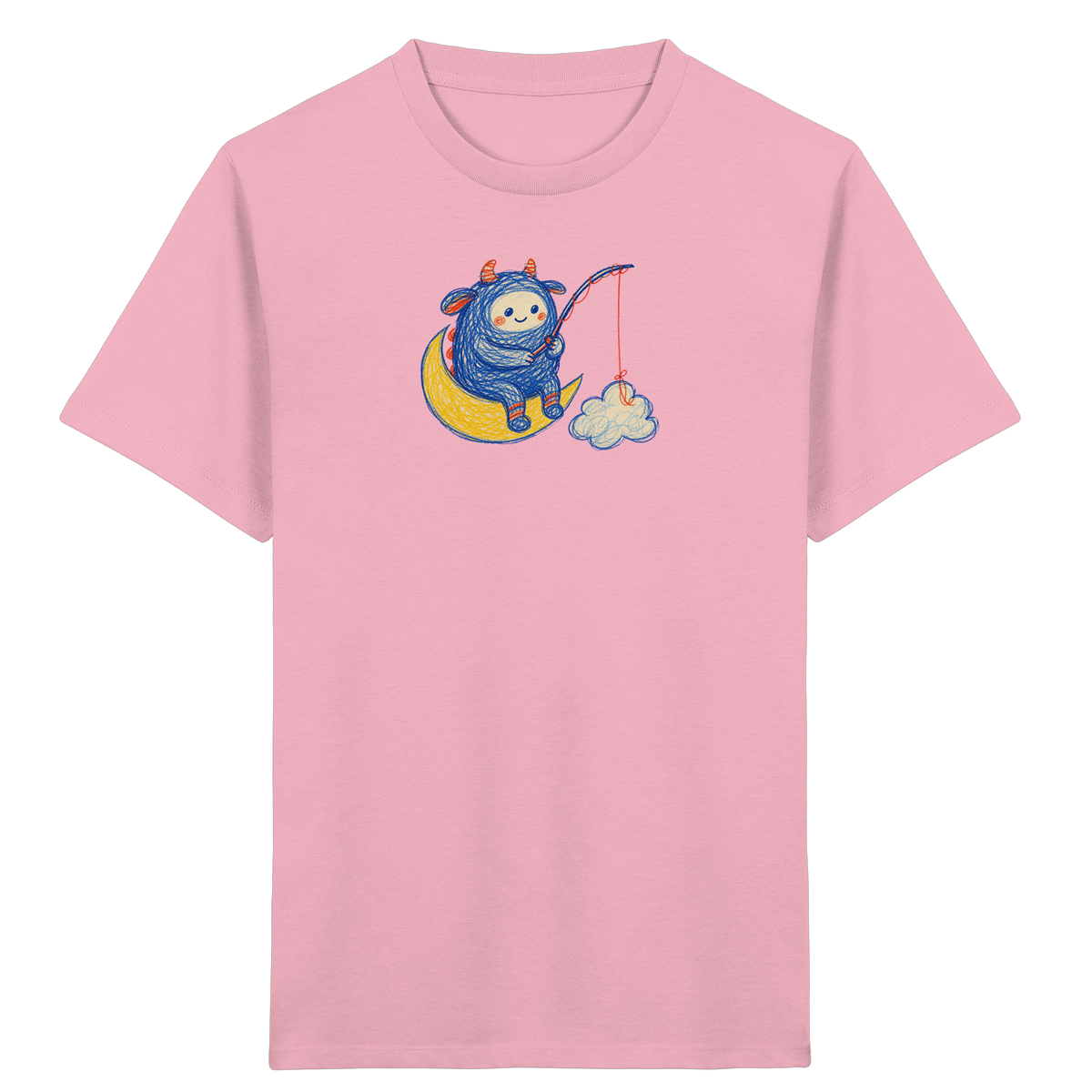 Kleiner Wolkenangler auf Mondsichel - Kinder Bio T-Shirt