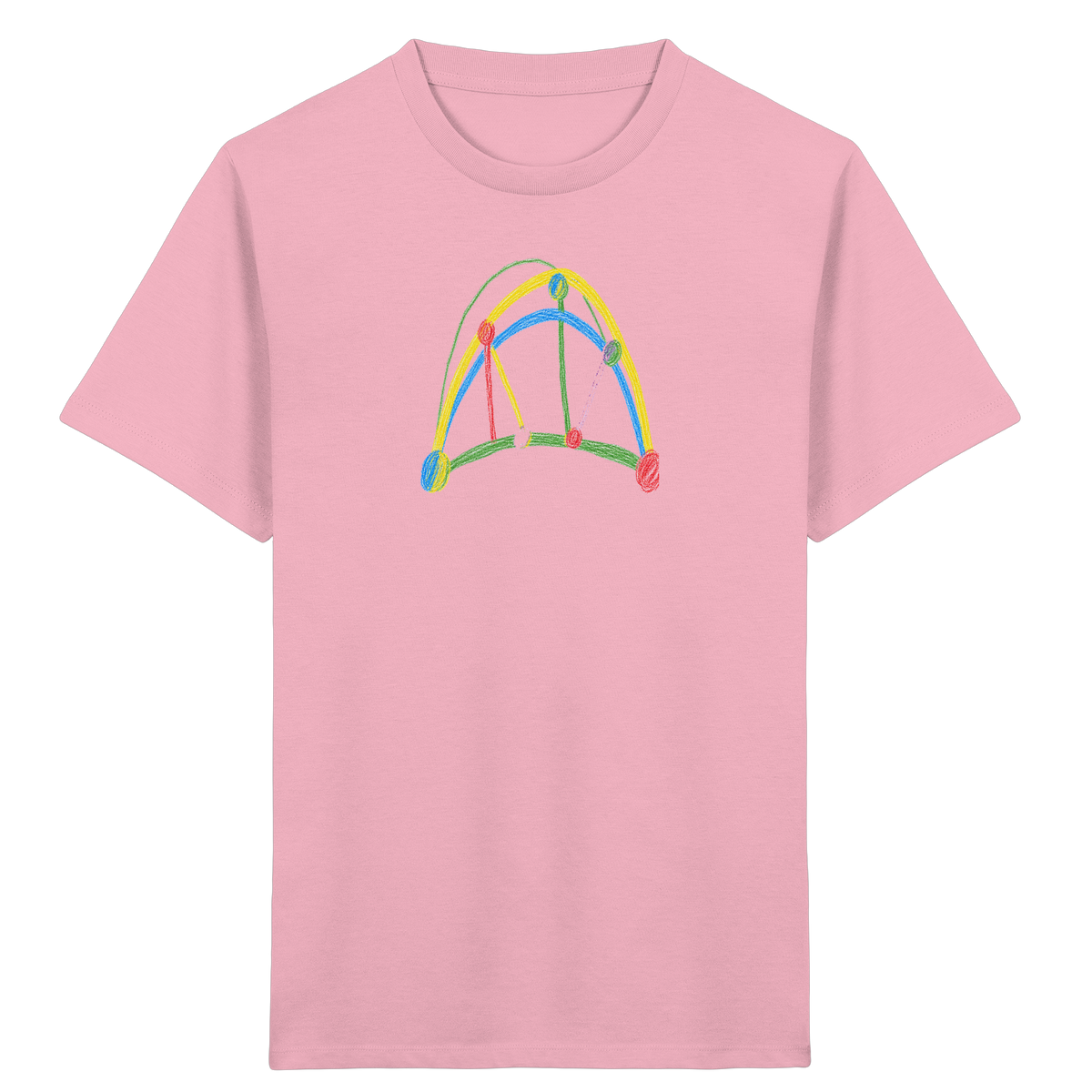 Bunte Brücke aus Farbpunkten - Kinder Bio T-Shirt