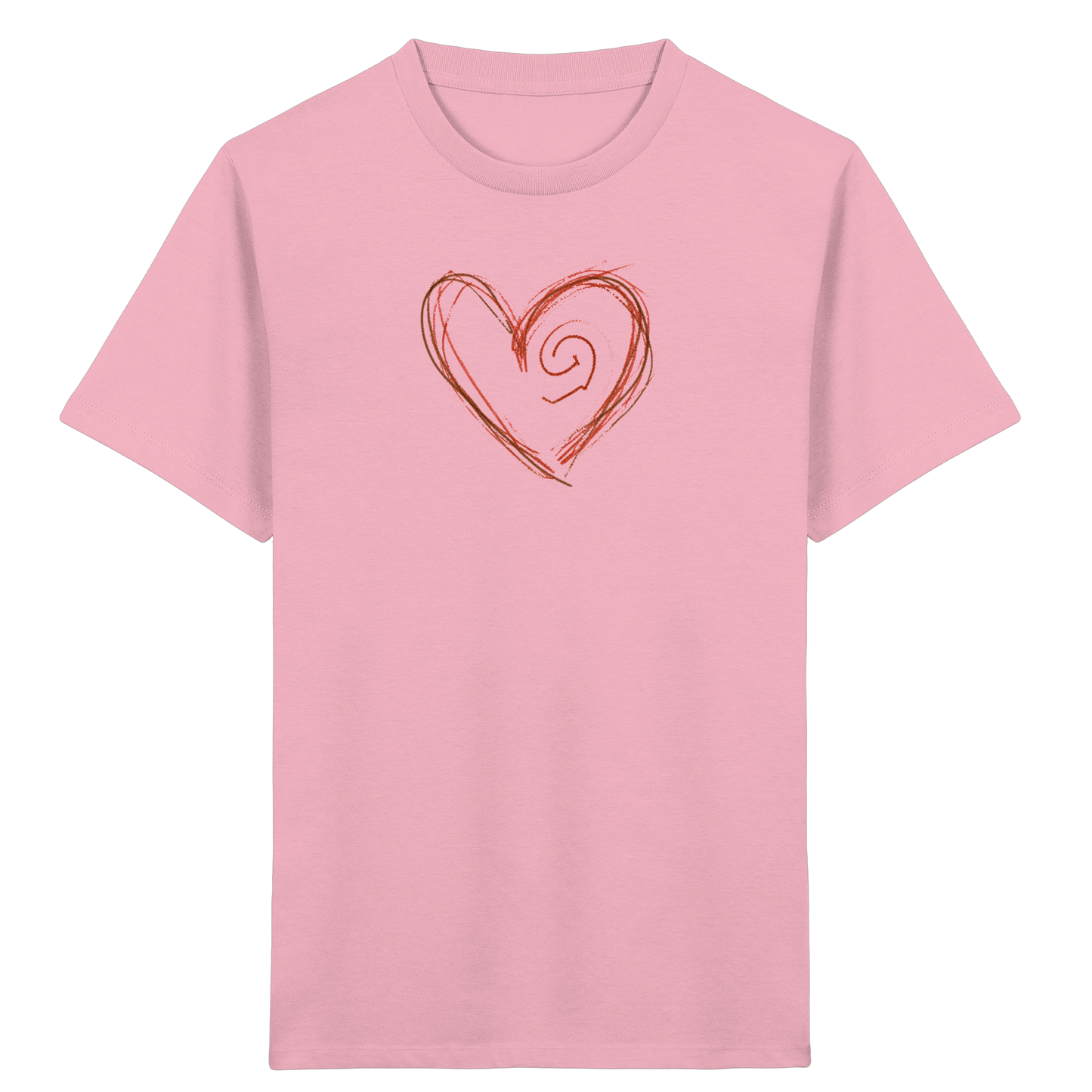Zimtbraunes Krakelherz Kinder T-Shirt - Kinder Bio T-Shirt