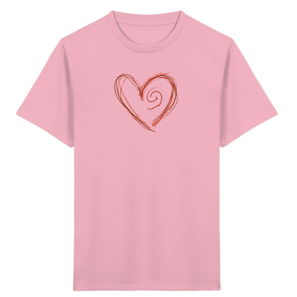 Zimtbraunes Krakelherz Kinder T-Shirt - Kinder Bio T-Shirt