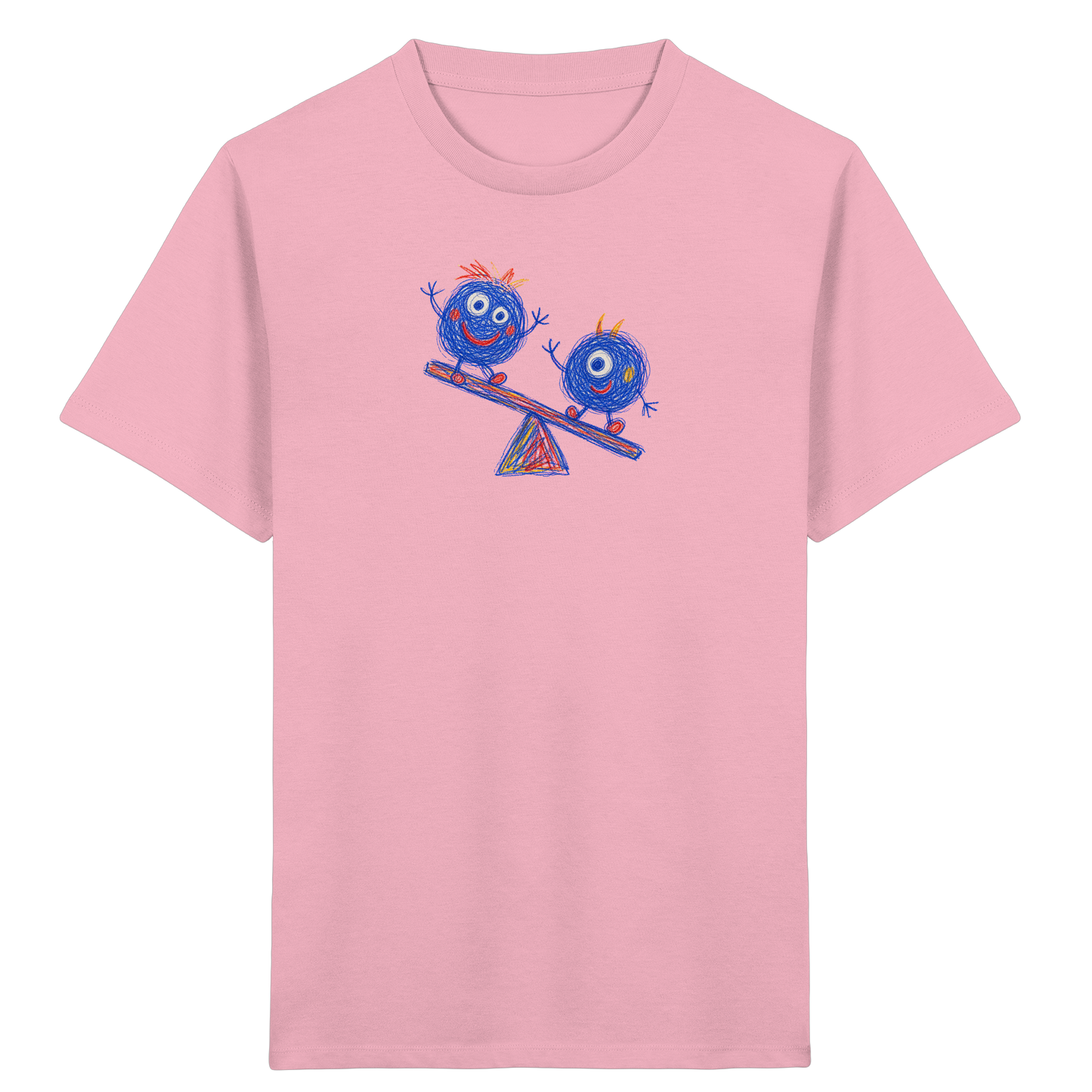 Wippenwuschel auf der Wippe - Kinder Bio T-Shirt