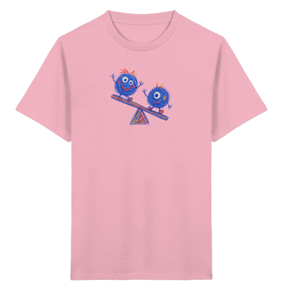 Wippenwuschel auf der Wippe - Kinder Bio T-Shirt