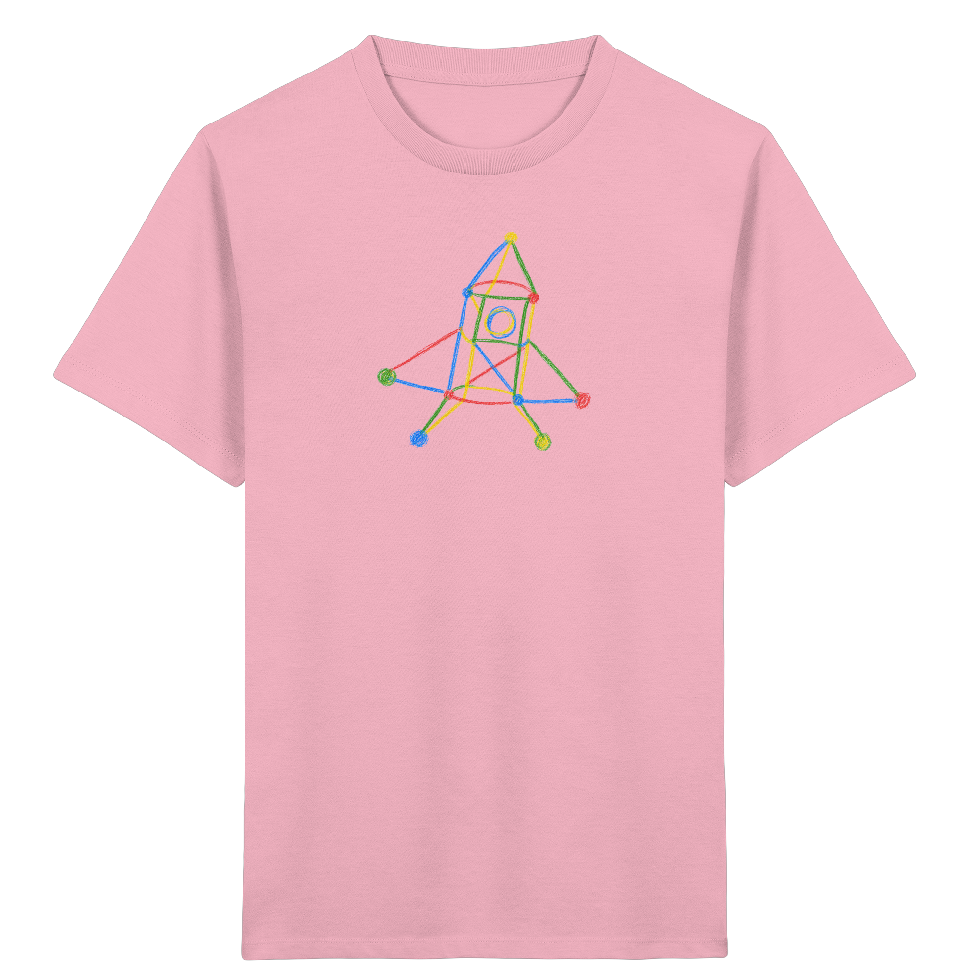 Kinder-T-Shirt mit bunter Farbpunktrakete