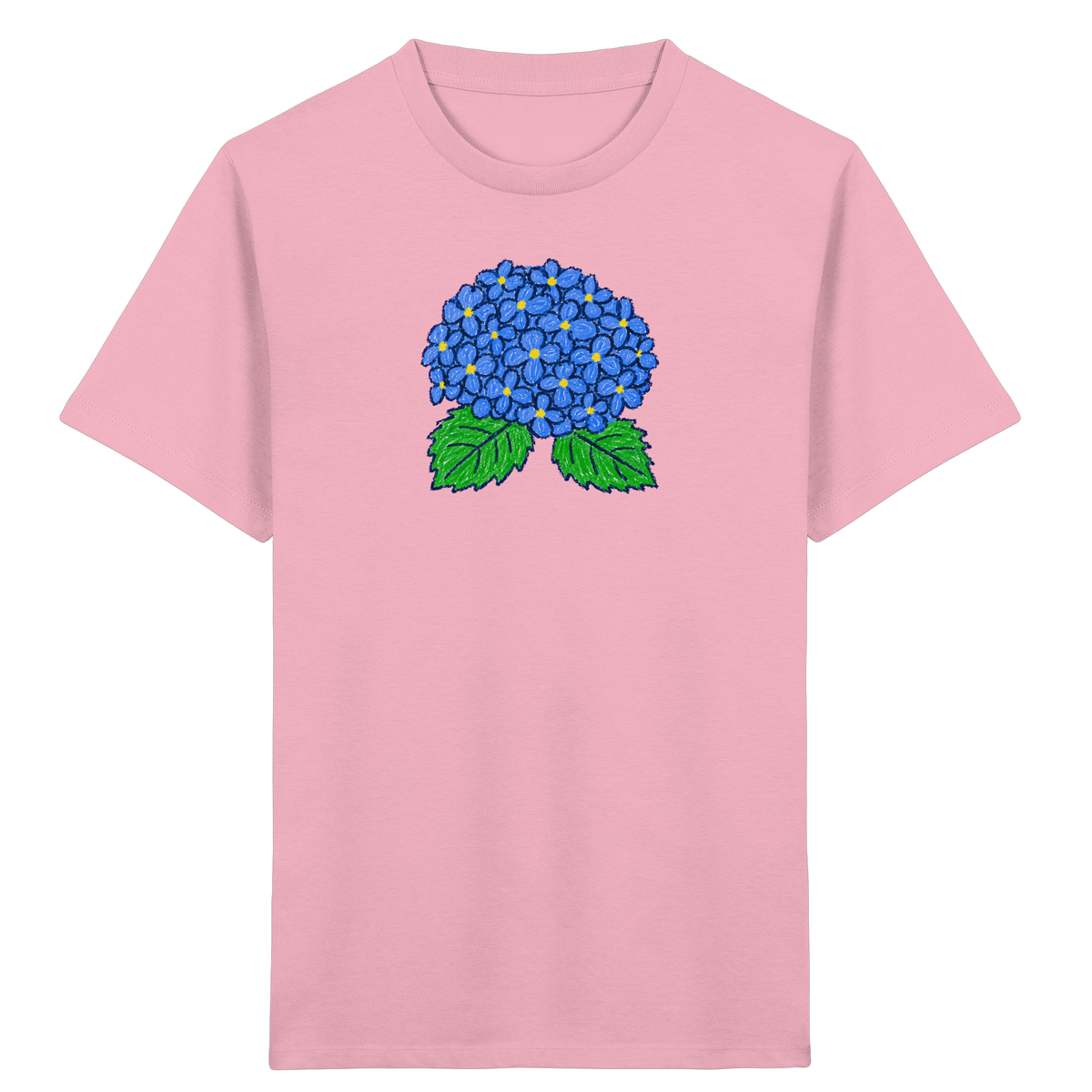 Kritzel Hortensie Kinder Shirt - Kinder Bio T-Shirt