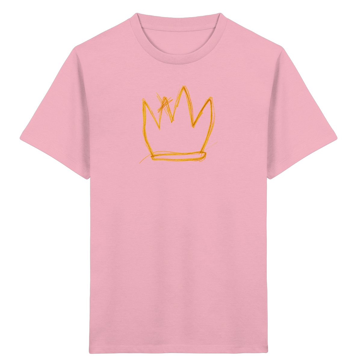 Senfgelbe Krakelkrone für Kinder - Kinder Bio T-Shirt