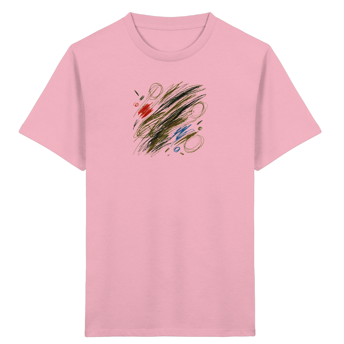 Künstlerisches T-Shirt mit Kritzelgrafik Design - Kinder Bio T-Shirt