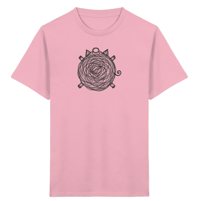 Schwein von oben Kritzelmotiv - Kinder Bio T-Shirt