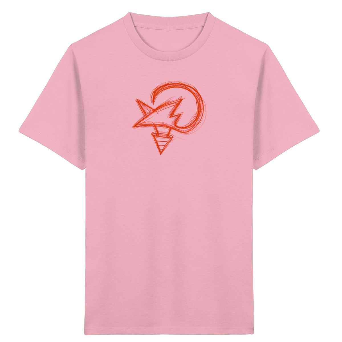 Orange Fuchsform mit Schultüte - Kinder Bio T-Shirt