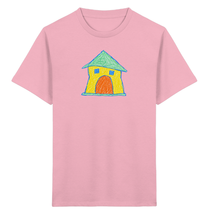 Gelbes Torhaus mit Mintdach - Kinder Bio T-Shirt