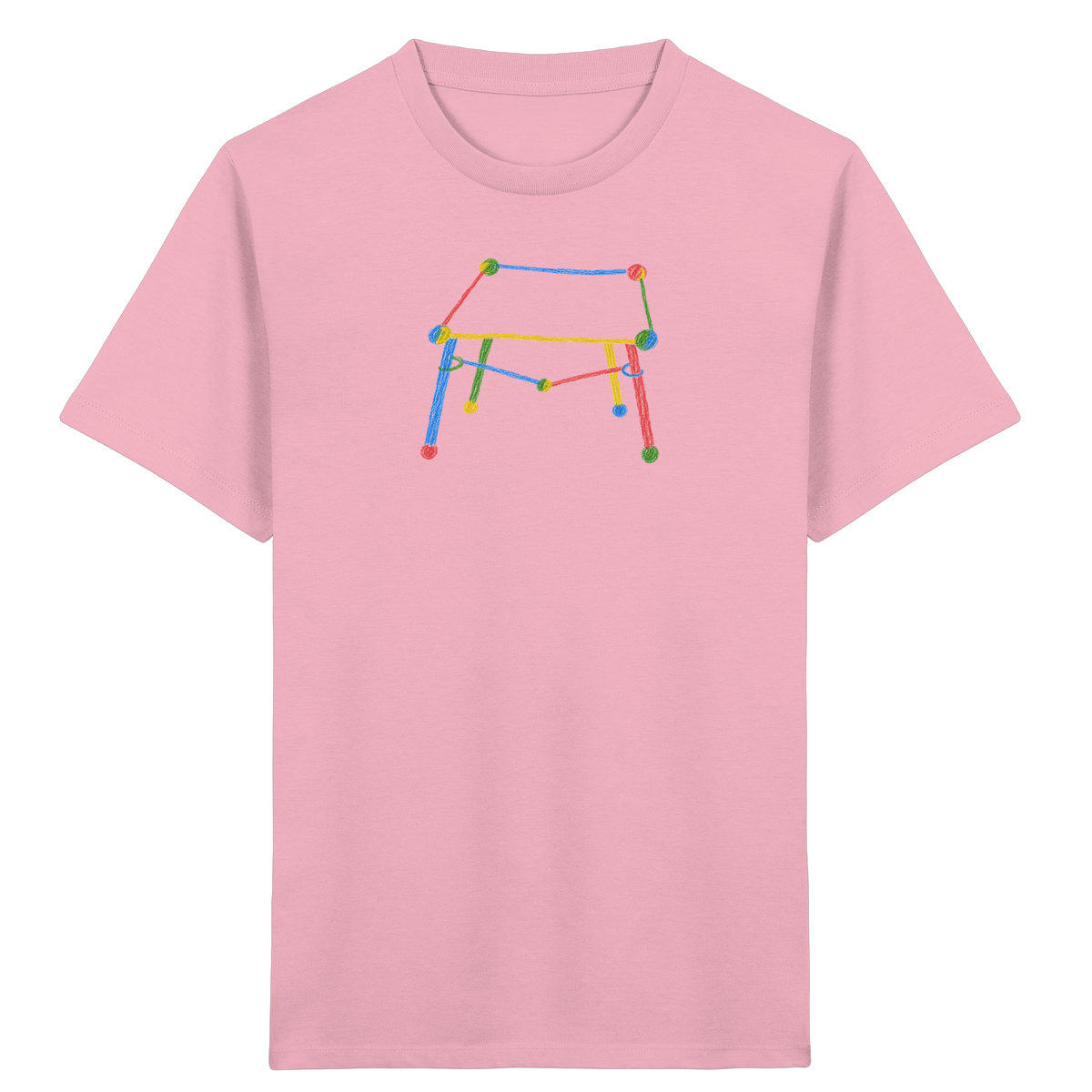 Bunter Kritzel Tisch - Kinder Bio T-Shirt