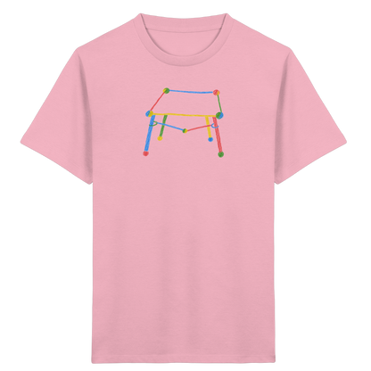 Bunter Kritzel Tisch - Kinder Bio T-Shirt