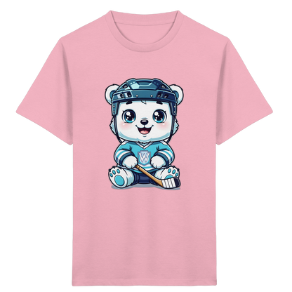 Eisbär mit Eishockeyausrüstung Kinder T-Shirt