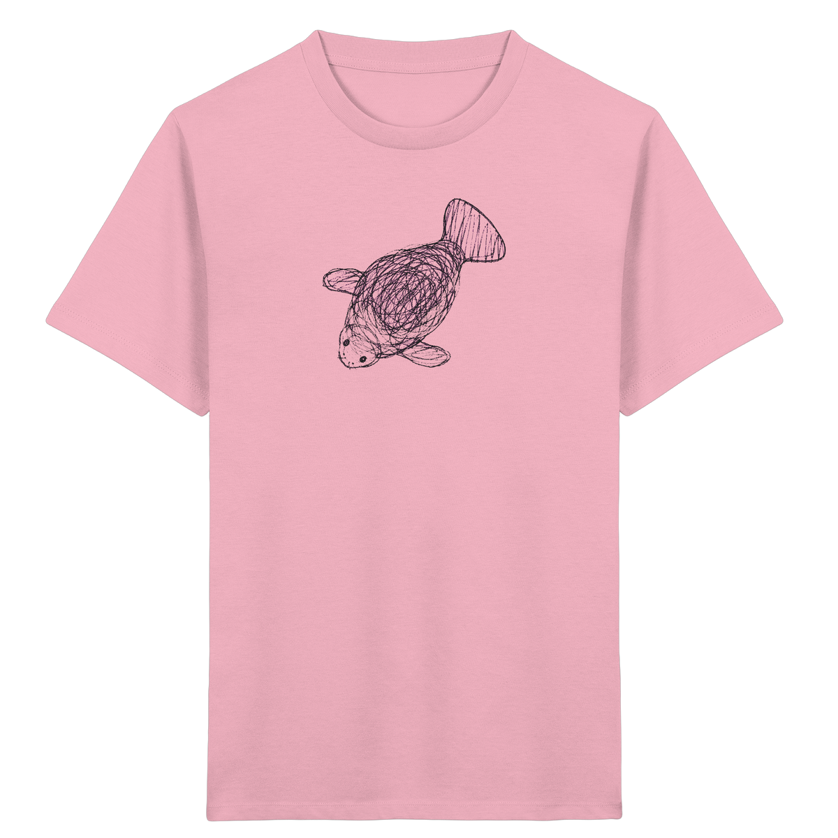 Seekuh von oben gezeichnet - Kinder Bio T-Shirt