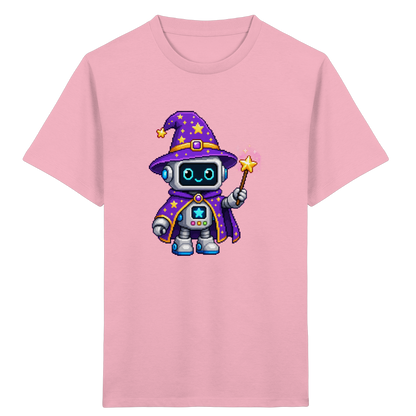 Pixel Roboter Zauberer T-Shirt: Magischer Spaß - Kinder Bio T-Shirt
