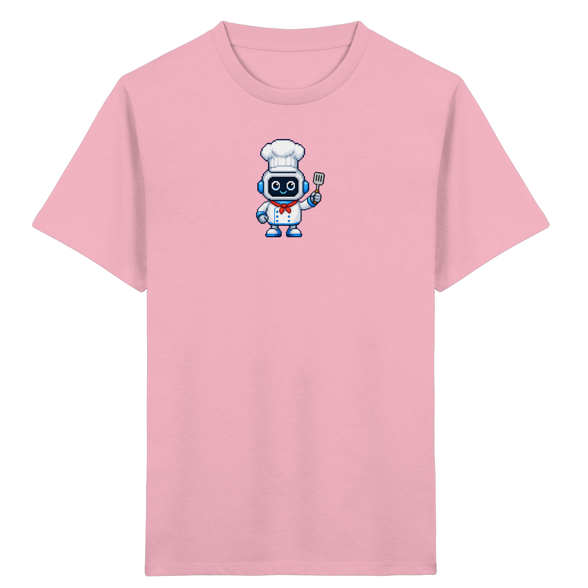 Pixel-Roboter-Koch mit Kochhut – Kinder T-Shirt