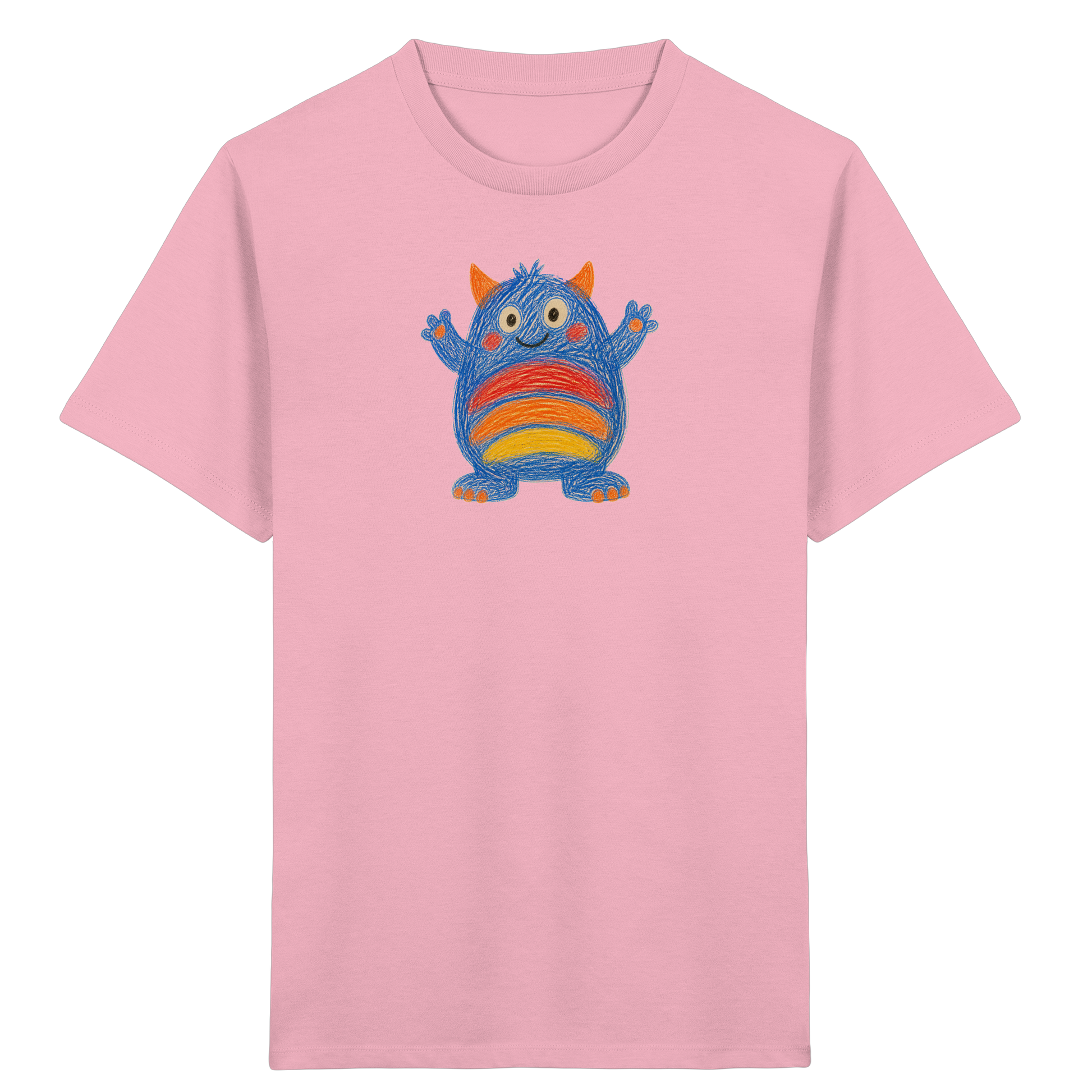 Regenbogenbauch Monster T-Shirt - Kinder Bio T-Shirt