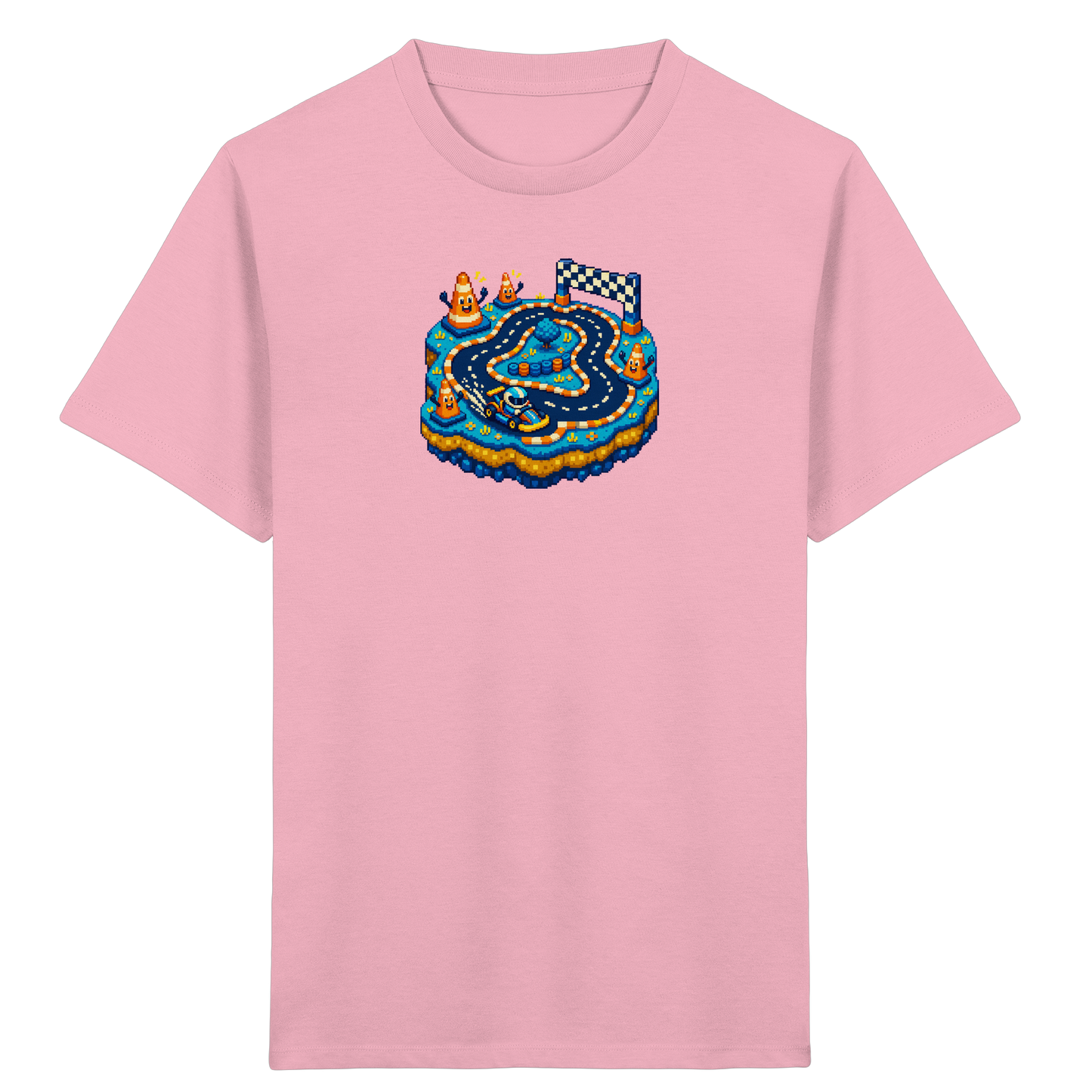 Cooles Pixel Go-Kart Rennshirt - Kinder Bio T-Shirt