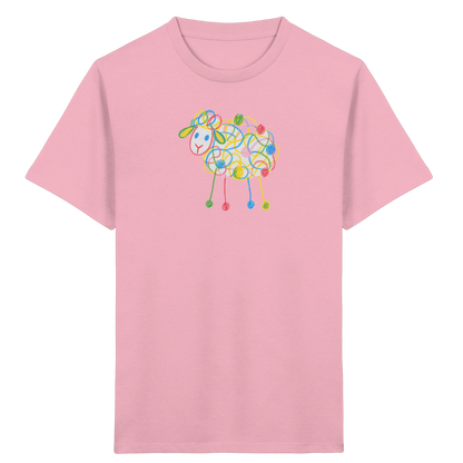 Buntes Farbpunkt-Schaf Shirt - Kinder Bio T-Shirt