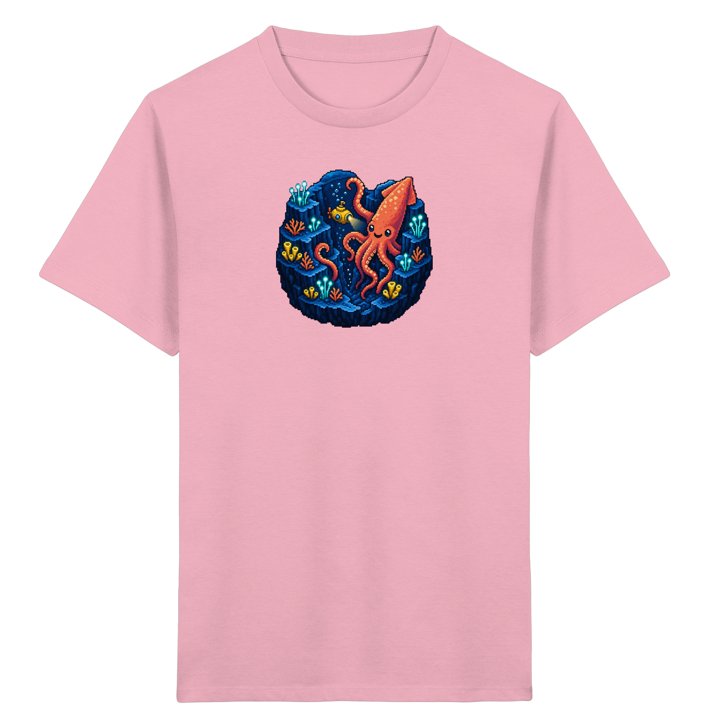 Abenteuer Tintenfisch im Retro Look - Kinder Bio T-Shirt