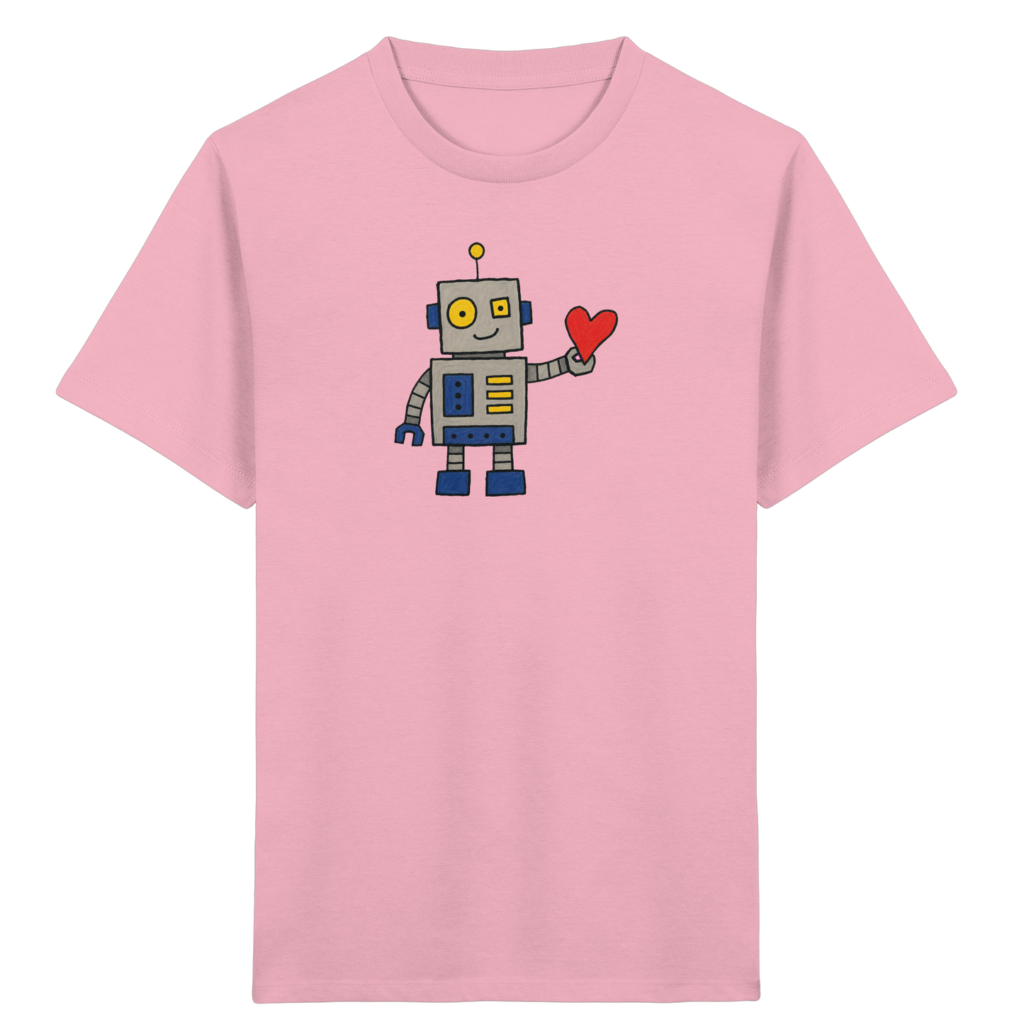 Verspieltes Roboter T-Shirt mit Herz - Kinder Bio T-Shirt