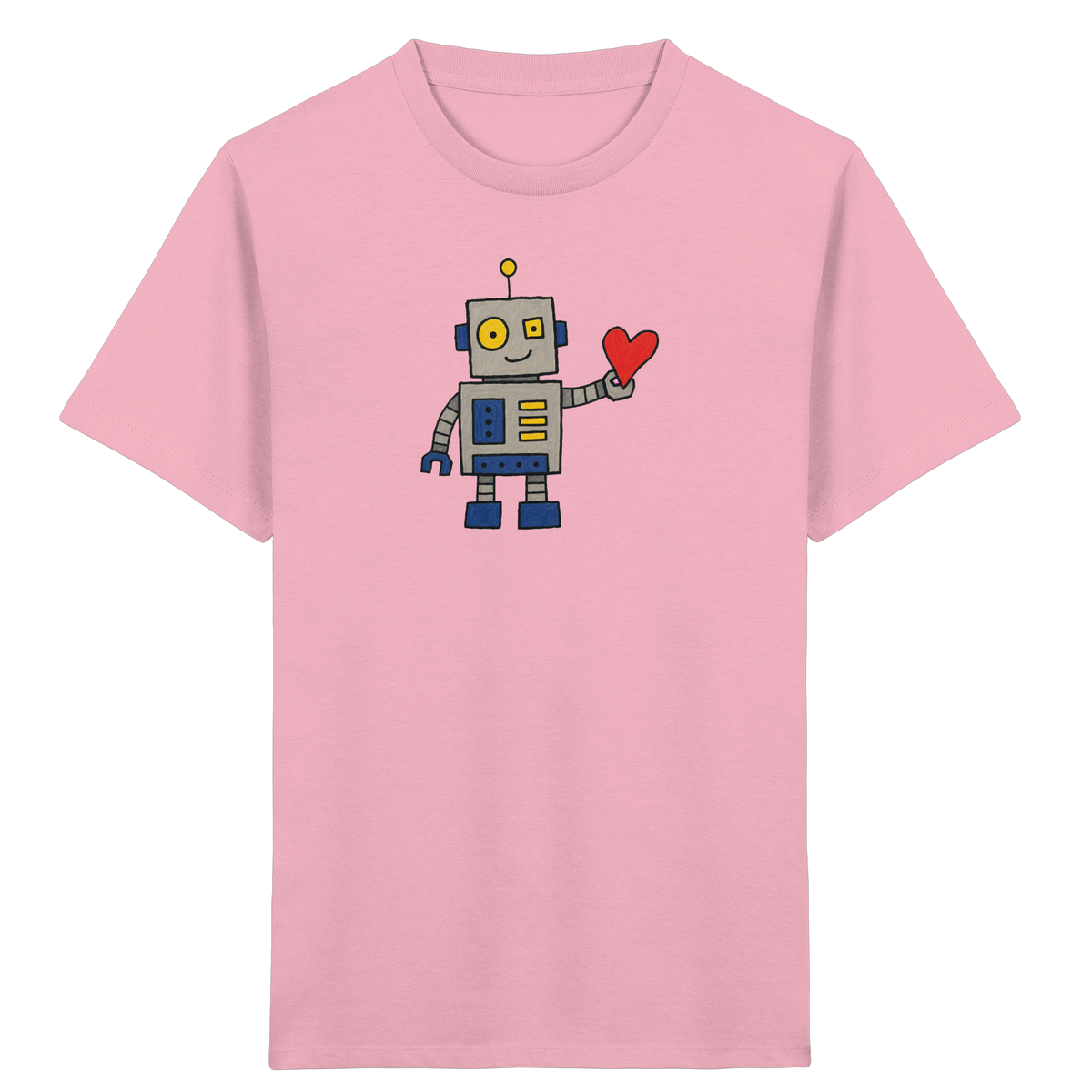 Verspieltes Roboter T-Shirt mit Herz - Kinder Bio T-Shirt