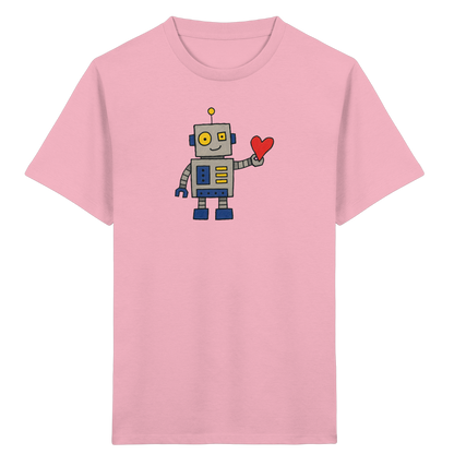 Verspieltes Roboter T-Shirt mit Herz - Kinder Bio T-Shirt