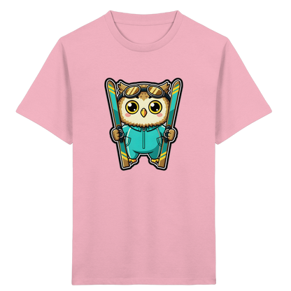 Niedliche Eule auf Skiern T-Shirt - Kinder Bio T-Shirt