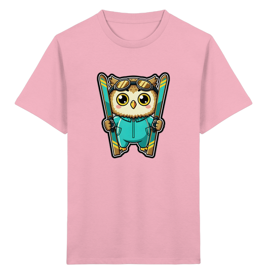 Niedliche Eule auf Skiern T-Shirt - Kinder Bio T-Shirt