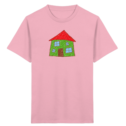 Grünes Haus mit vier Fenstern - Kinder Bio T-Shirt