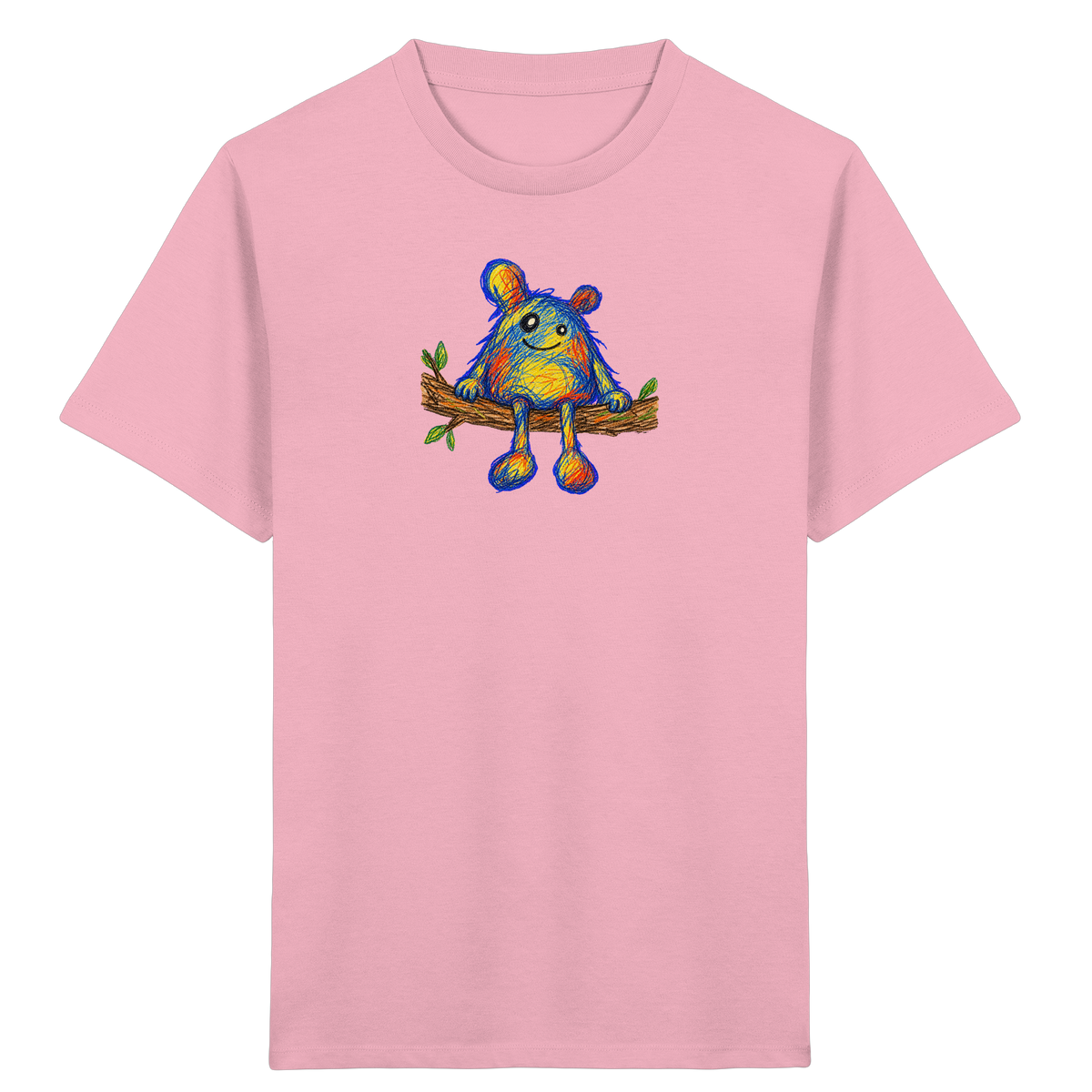 Astsitzer Kritzelmonster auf Ast - Kinder Bio T-Shirt