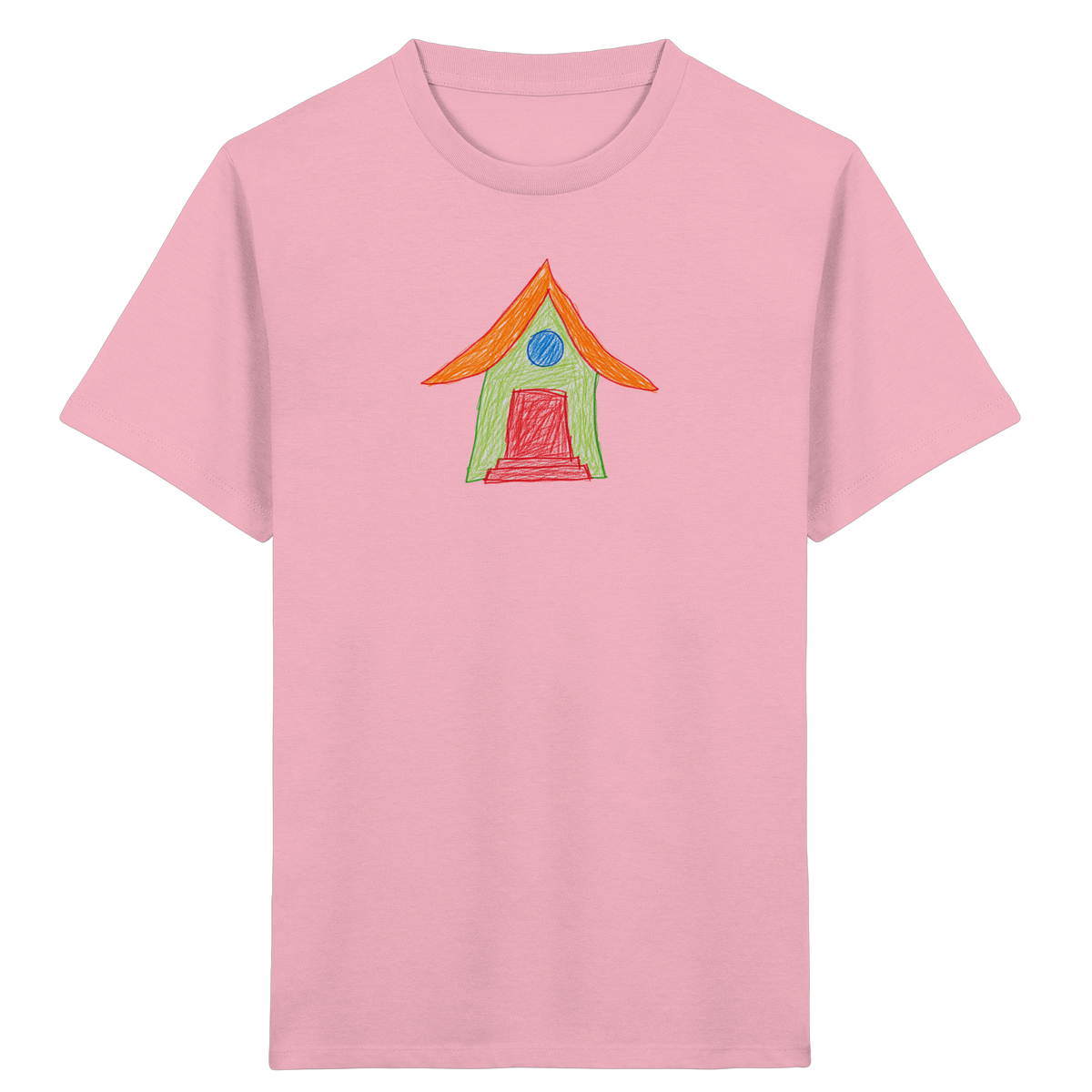 Grünes Haus mit Dachüberhang - Kinder Bio T-Shirt