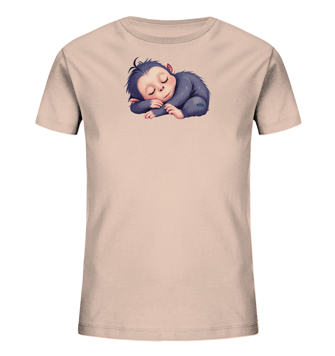Kinder T-Shirt – Kuscheliger kleiner Baby Affe schläft