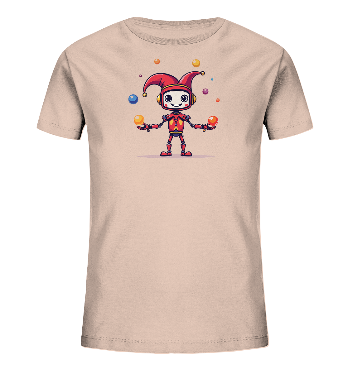 Kinder T-Shirt | Roboter-Narr jongliert bunte Bälle - Kinder Bio T-Shirt