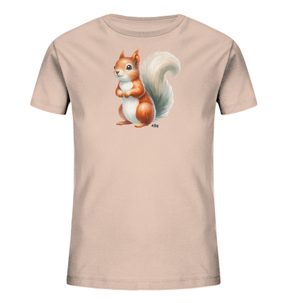 Aufrecht stehendes Eichhörnchen Motiv auf Kinder T-Shirt