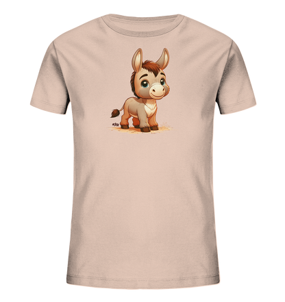 Kinder T-Shirt mit ein freundlicher Esel mit großen blauen Augen