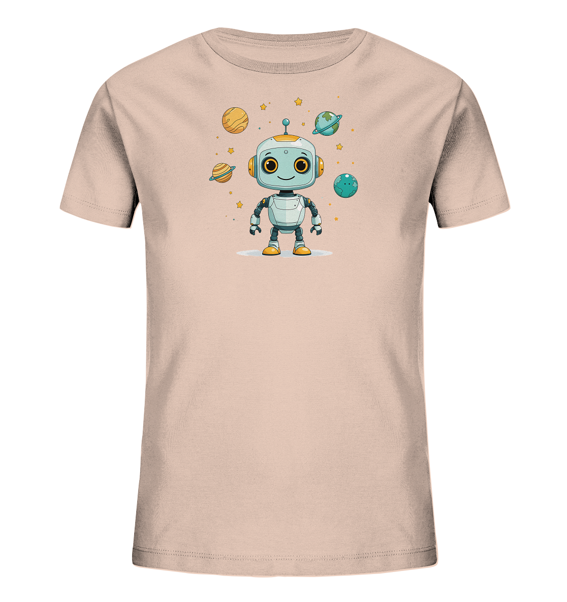 Kinder-T-Shirt | Galaktischer Roboter mit Sternen - Kinder Bio T-Shirt