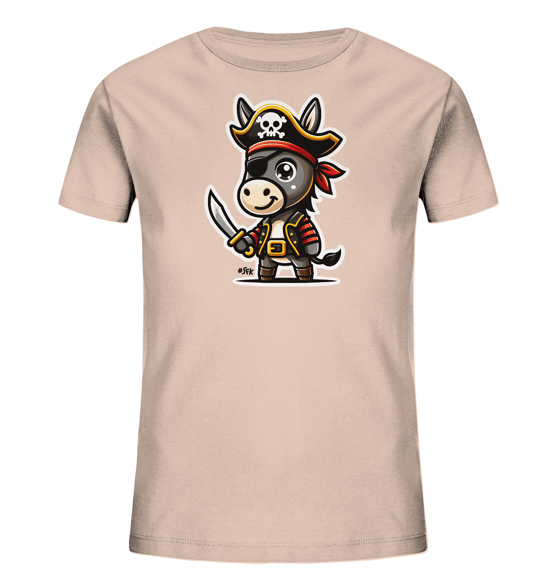 Kinder T-Shirt – Kleiner Pirat Esel mit Säbel