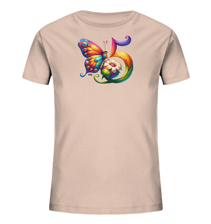 Kinder T-Shirt mit bunter Zahl 5 und Schmetterling