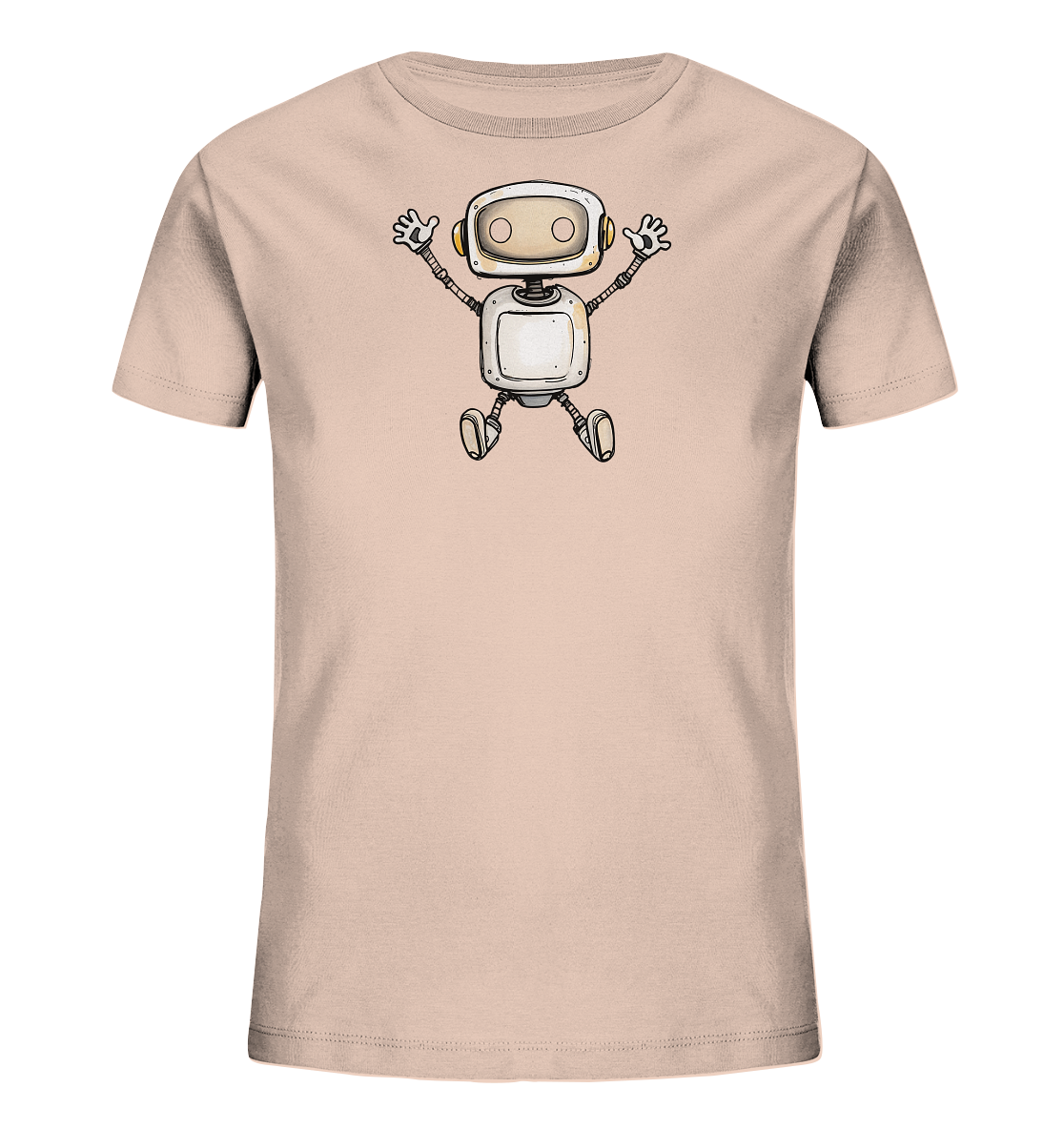 Kinder T-Shirt Roboter beim Freudensprung - Kinder Bio T-Shirt