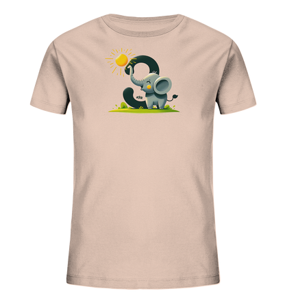 Kinder T-Shirt mit Cartoon-Elefant, Sonne und Zahl 9