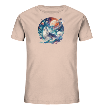 Kinder-T-Shirt mit Hund in einer Galaxie