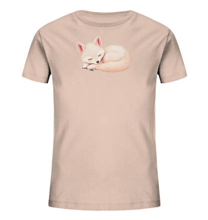 Kinder T-Shirt mit ein zusammengerollter schlafender Fuchs mit geschlossenen Augen
