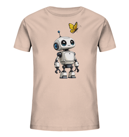 Kinder T-Shirt mit kleinem Roboter und Schmetterling